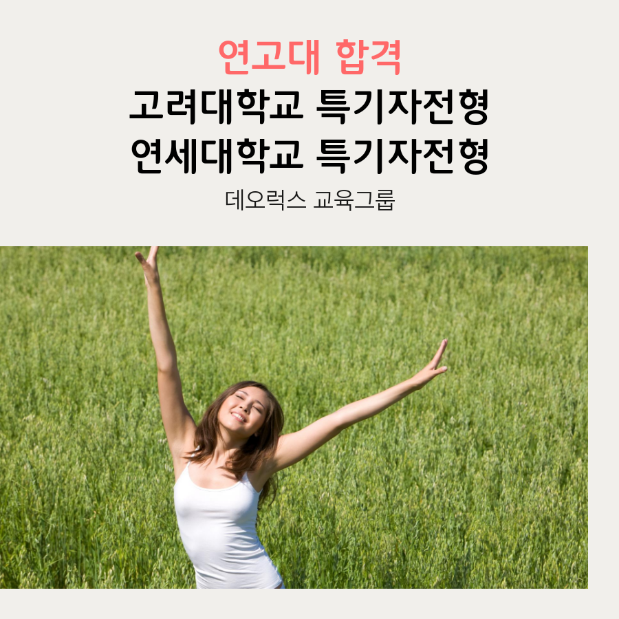 연고대합격: 고려대학교 특기자전형 국제학부 연세대학교 특기자전형 융합인문사회계열 HASS