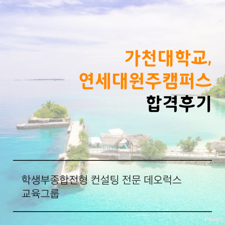 대입컨설팅으로 연세대(원주) 가천대 합격
