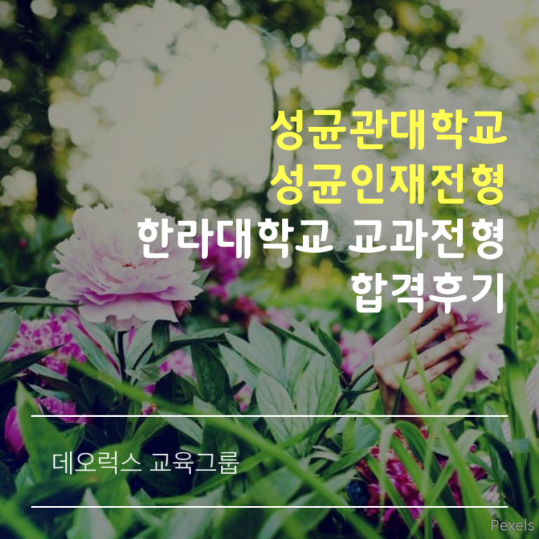 성균관대학교 성균인재전형 합격후기