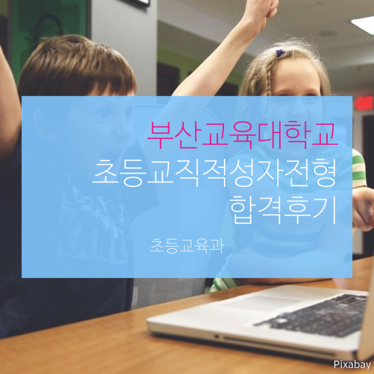 부산교육대학교 초등교육과 초등교직적성자전형 전00 학생 합격후기