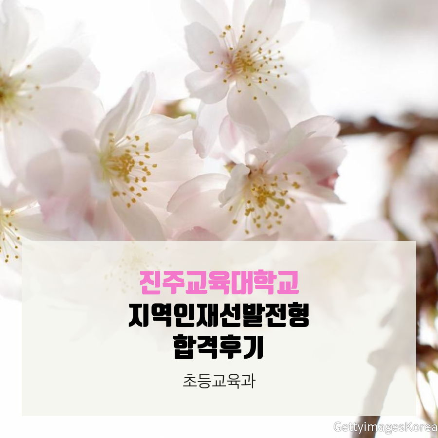 진주교육대학교 초등교육과 지역인재선발전형 허00 학생 합격후기