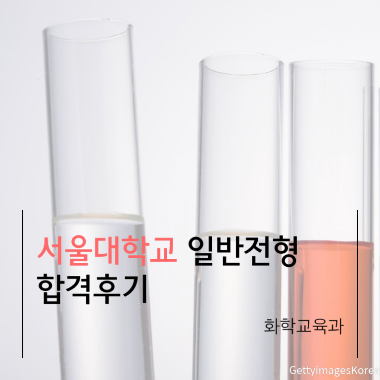 서울대학교 화학교육과 일반전형 김00 학생 합격후기