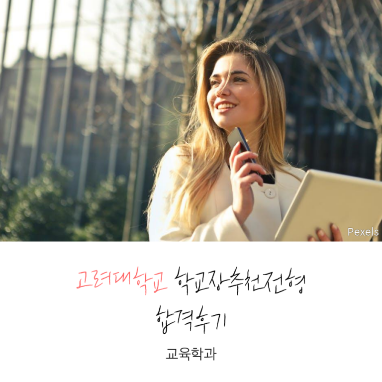 고려대학교 교육학과 학교장추천전형 홍00 학생 합격후기