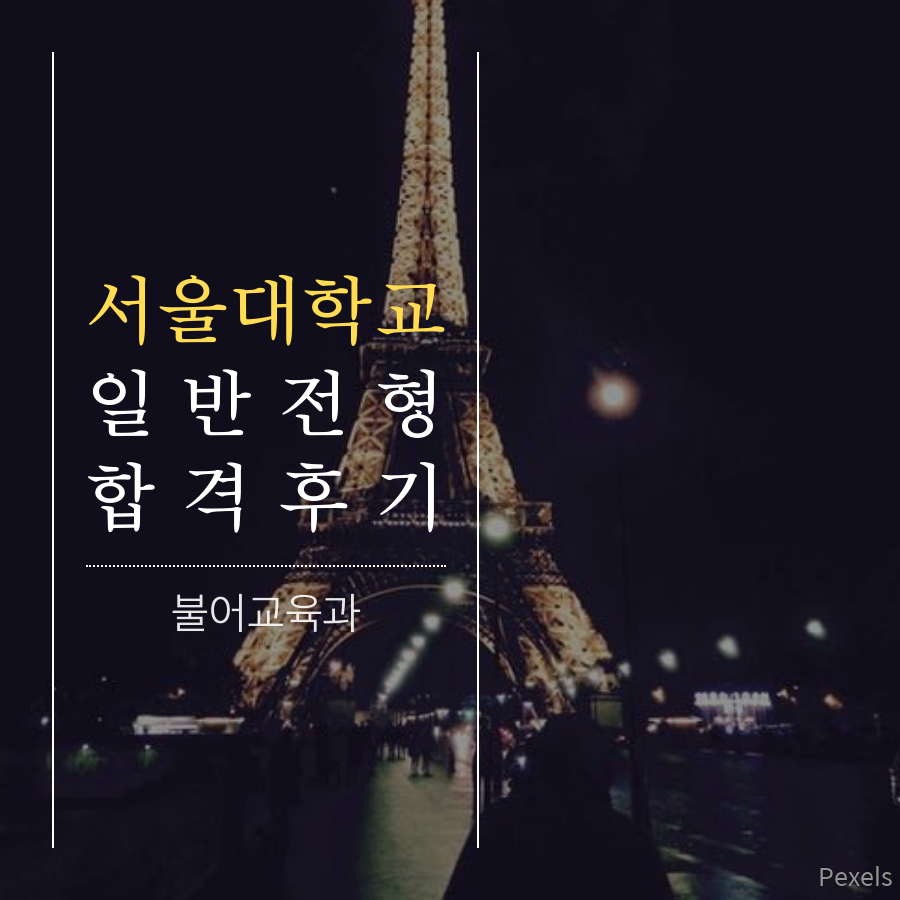 서울대학교 불어교육과 일반전형 이00 학생 합격후기