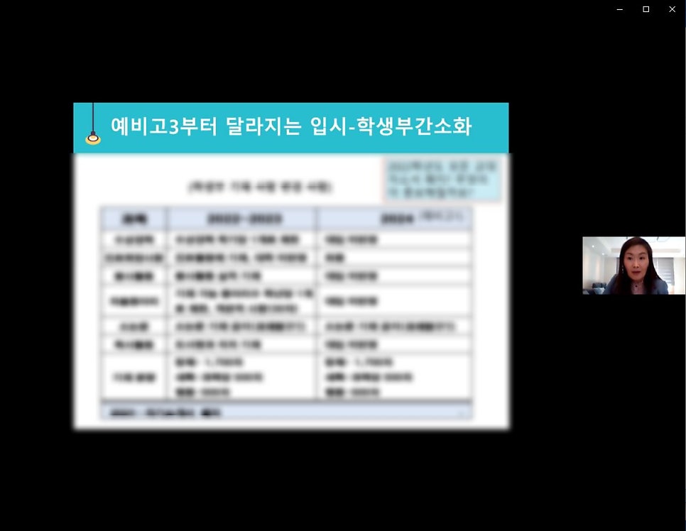 2021년 대학 합격 응원 콘서트 특강 2강 후기_학부모특강_교육정책의 변화_고입 및 대입 준비 전략